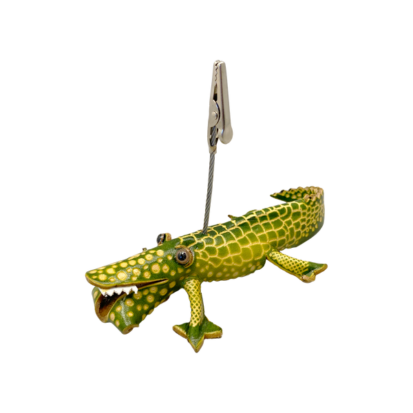 Sculpted Leather Alligator Clip - Photo Holder