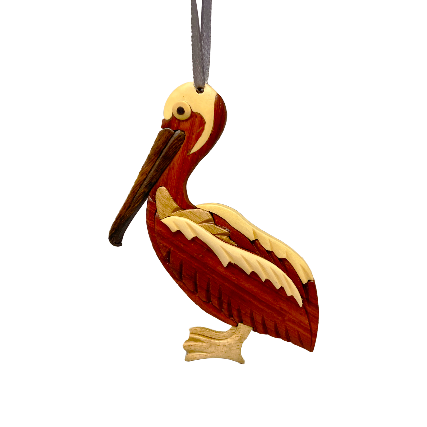 Wonderful Exotic Wood Pelican Ornament