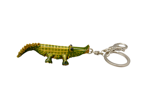 Leather Keychain and Clip - Vertical Gator