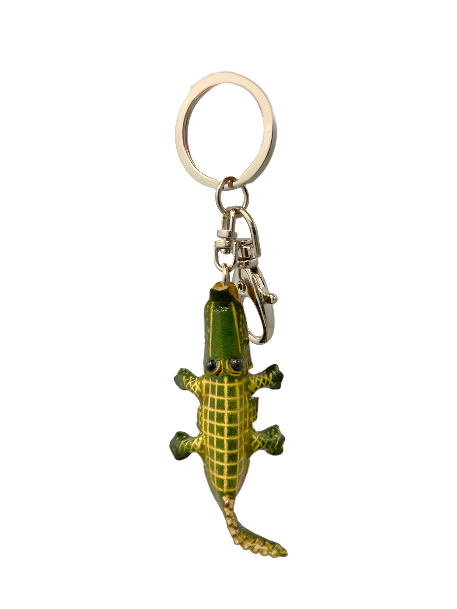 Leather Keychain and Clip - Vertical Gator
