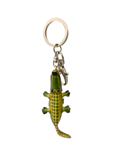 Leather Keychain and Clip - Vertical Gator