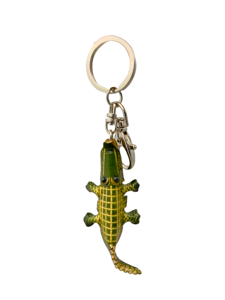 Leather Keychain and Clip - Vertical Gator