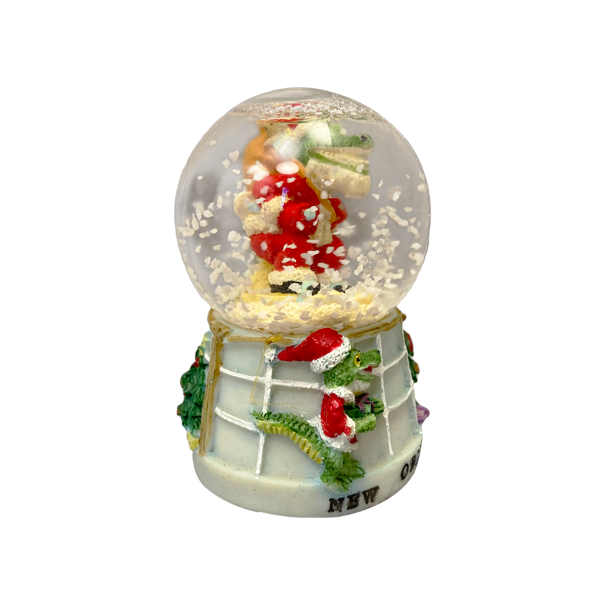 Mini Snow Globe w/ Santa Gator