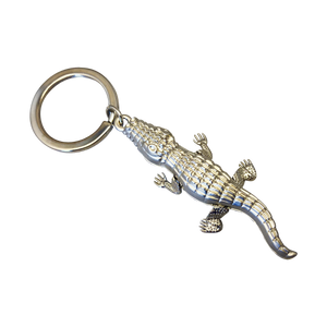 Silver Metallic Alligator Keyring with Wiggly Legs