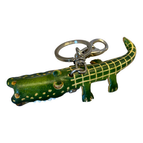 Leather Keyring and Clip - Horizontal Gator