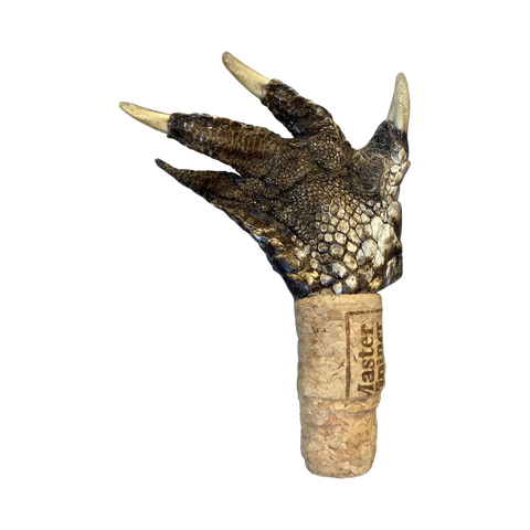 Macabre Alligator Foot on a Cork Wine Stopper