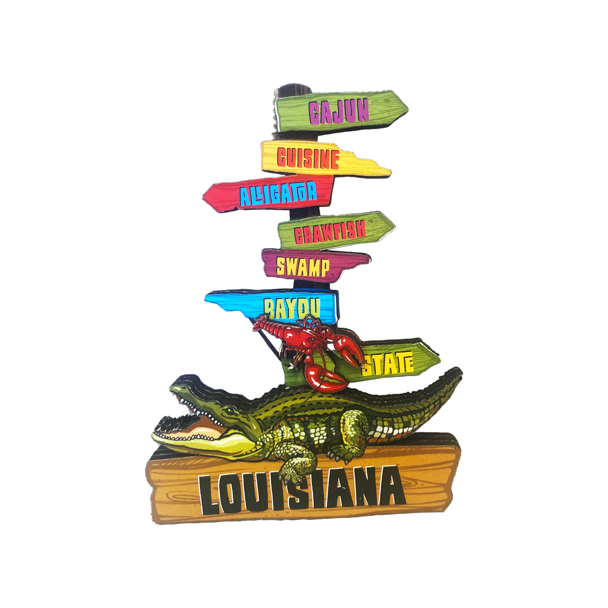 Louisiana Alligator Sign Post Magnet