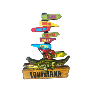 Louisiana Alligator Sign Post Magnet