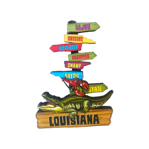Louisiana Alligator Sign Post Magnet