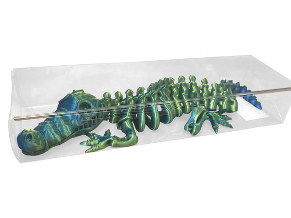 Green-Blue  3D Printed Alligator Fidget Toy