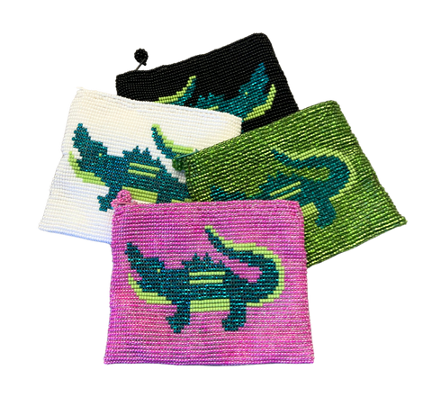 NEW! Sparkly Beaded Alligator Coin Purses