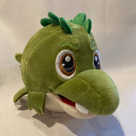 Plush Velvet Gator Face Ball - with red bead-filled squichy in its mouth!