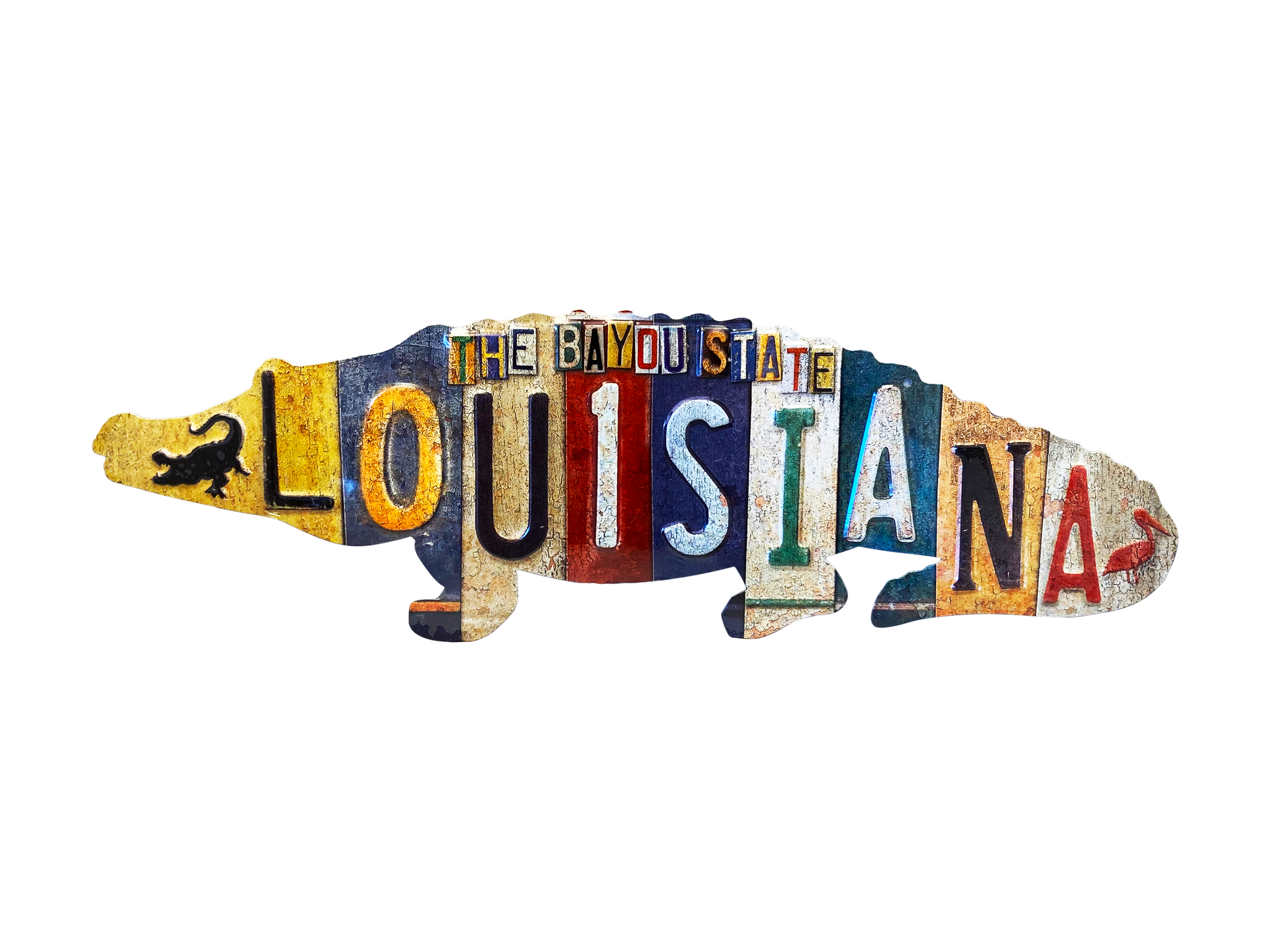 15” Gator Patchwork Louisiana License sign