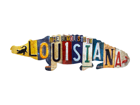 15” Gator Patchwork Louisiana License sign