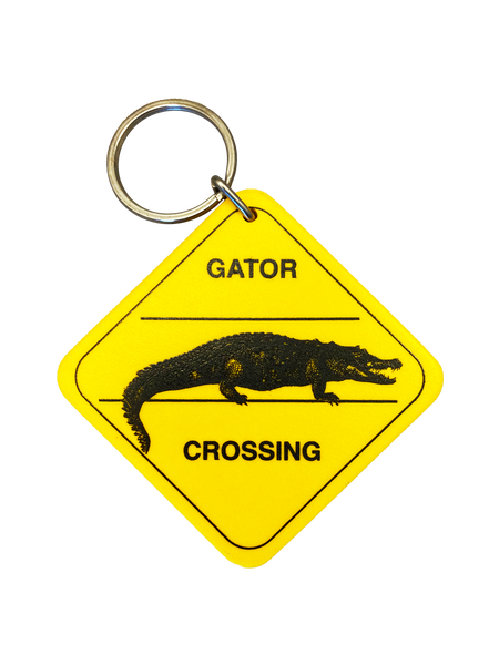 2 1/2” Yellow Gator Crossing Keyring