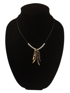 Fancy Alligator Foot Necklace with beads.