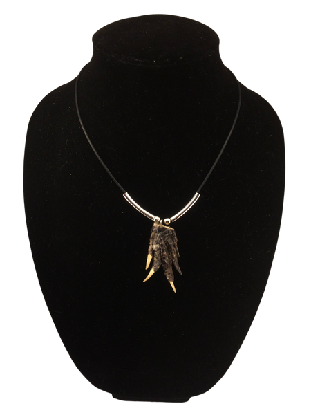 Fancy Alligator Foot Necklace with beads.