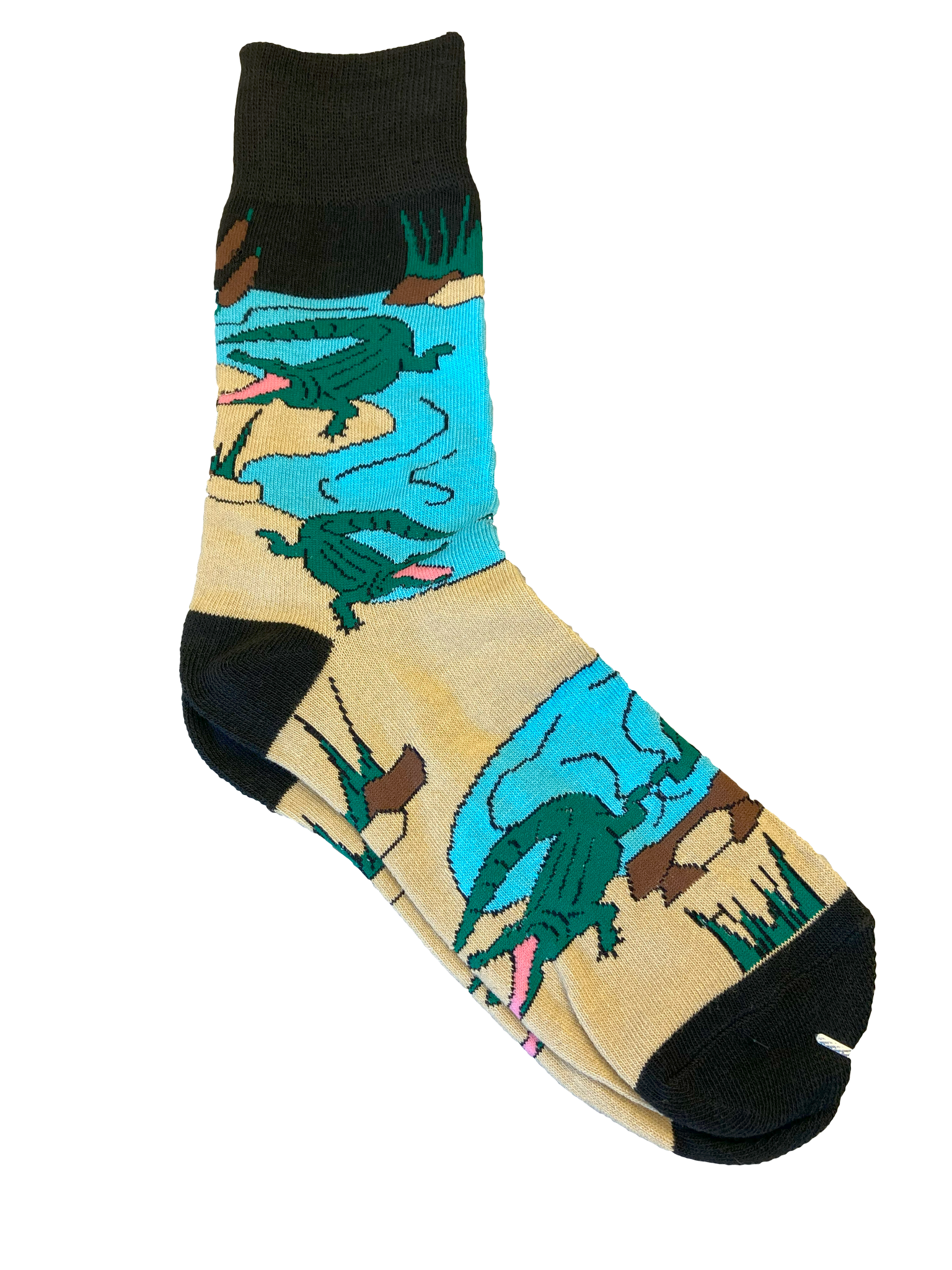 Gray or Black Socks with Lively Green Gators