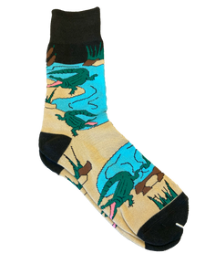 Gray or Black Socks with Lively Green Gators