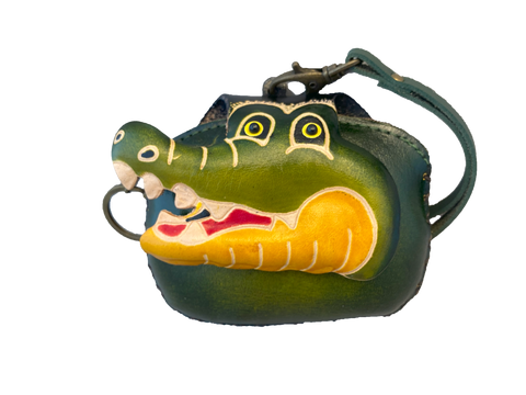 Leather Coin Purse with Happy Gator