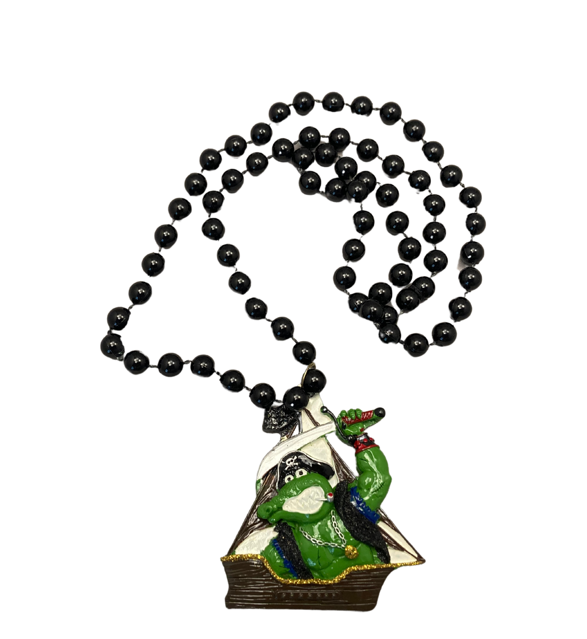 Pirate Gator Medallion Mardi Gras Beads