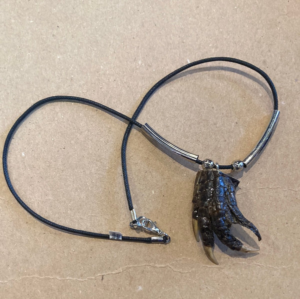 Fancy Alligator Foot Necklace with beads.