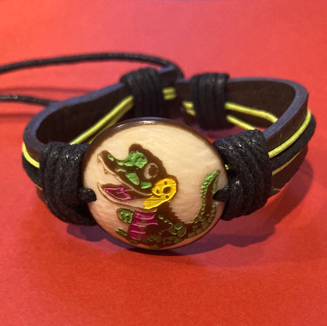 Tagua Nut Leather Bracelet