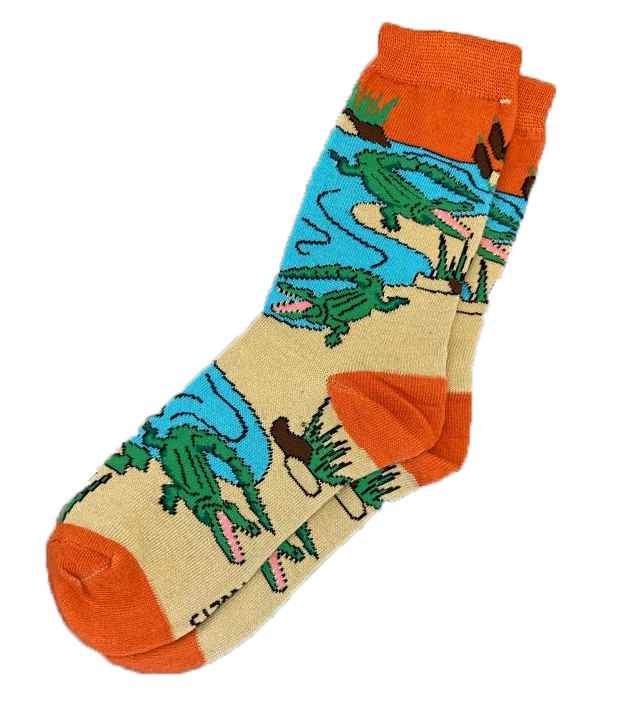 Purple or Orange Women's Socks with Lively Green Gators
