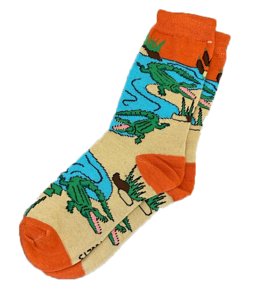 Purple or Orange Women's Socks with Lively Green Gators