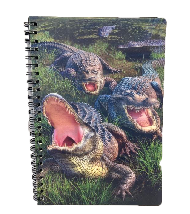 3D Gator Bog Spiral Notebook (8x5.5in)