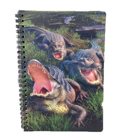 3D Swamp Gators Spiraled Notebook (4x6in)