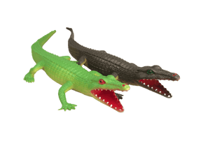 brown and green plastic gator