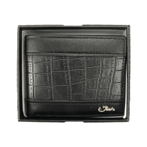 crocodile leather black brown wallet