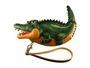 Green alligator leather coinpurse