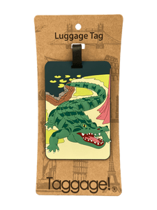 lifelike alligator luggage tag