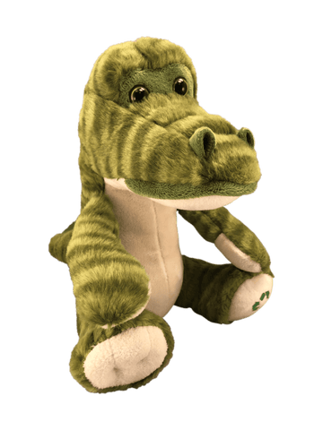 realistic sitting plush gator toy
