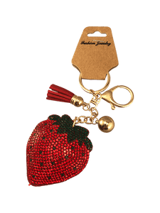 strawberry charm keychain