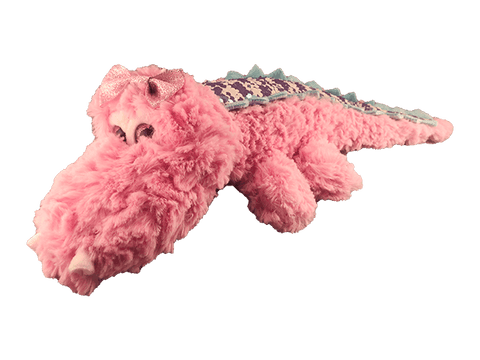 pink sparkle alligator with bow and sequins