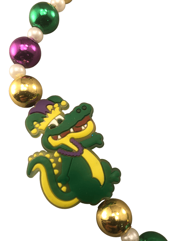 light-up jester alligator Mardi Gras beads