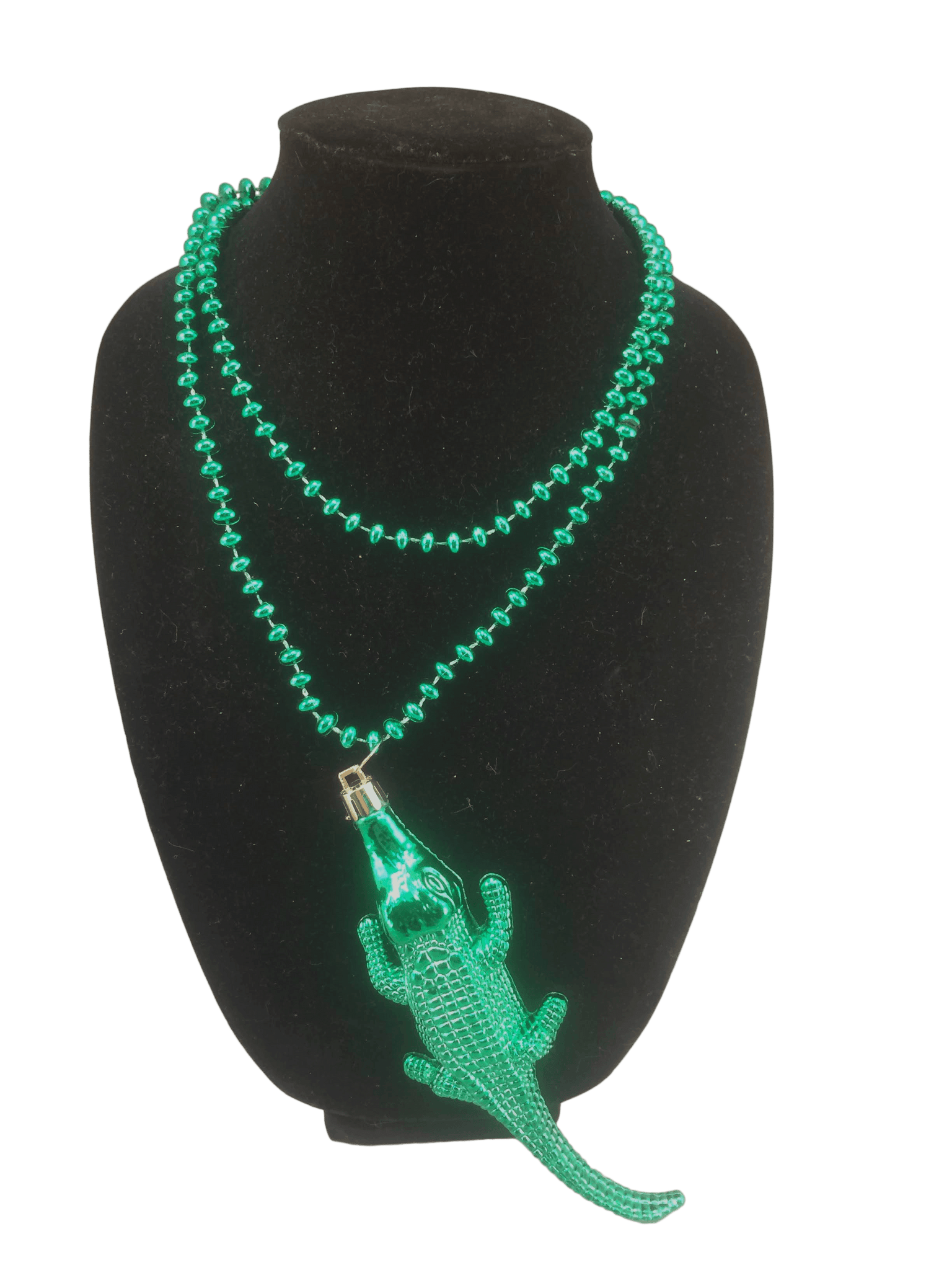 Big Green Gator Mardi Gras Beads