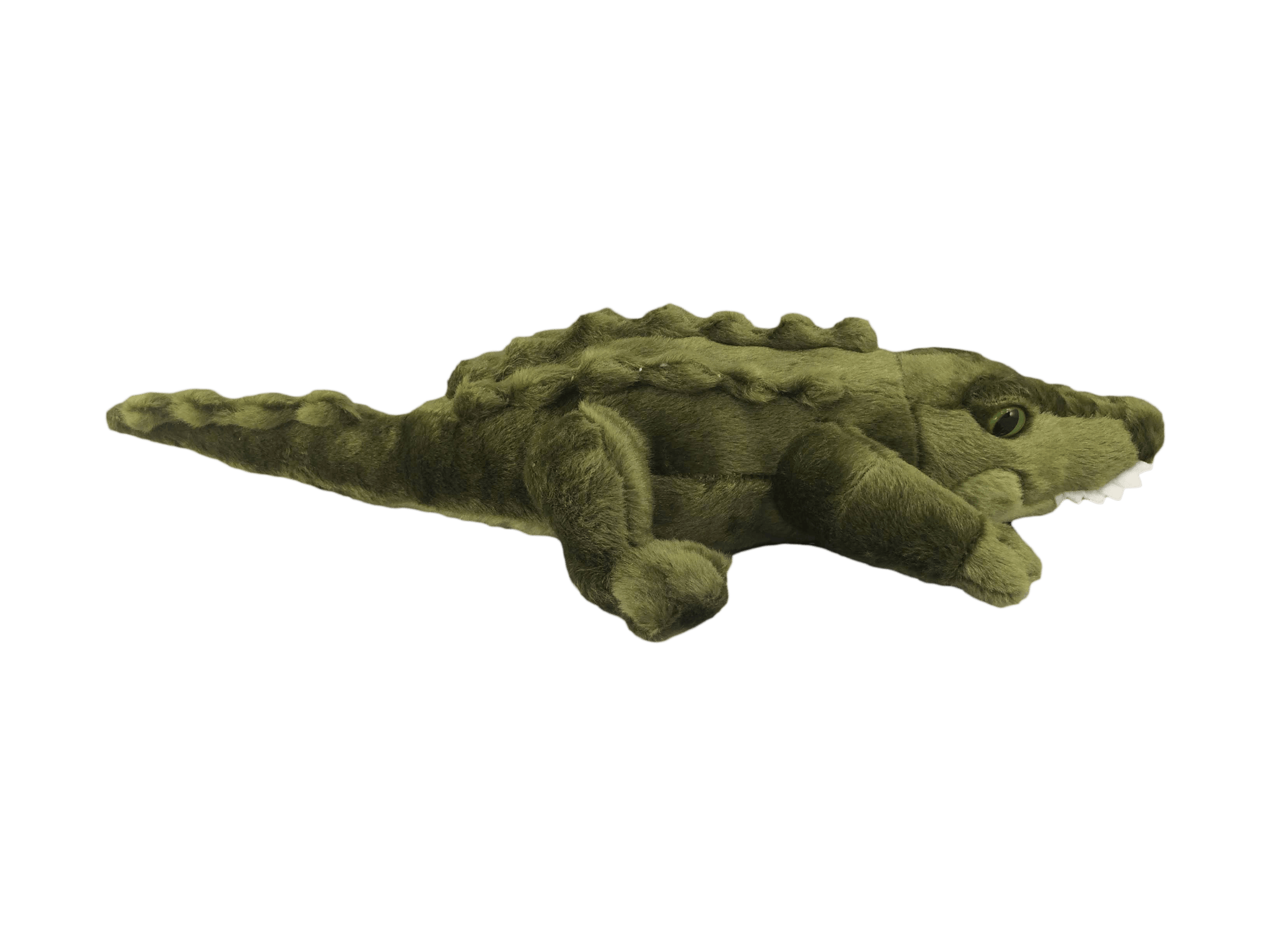 textured green plush gator