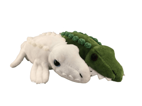 Mini green and white handful alligator