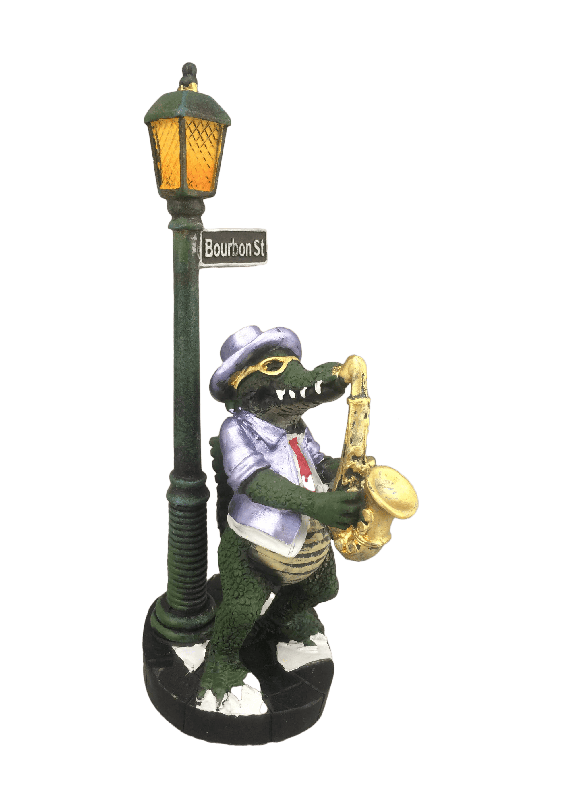 Top Hat & Sax Gator Figurine | Alligator King