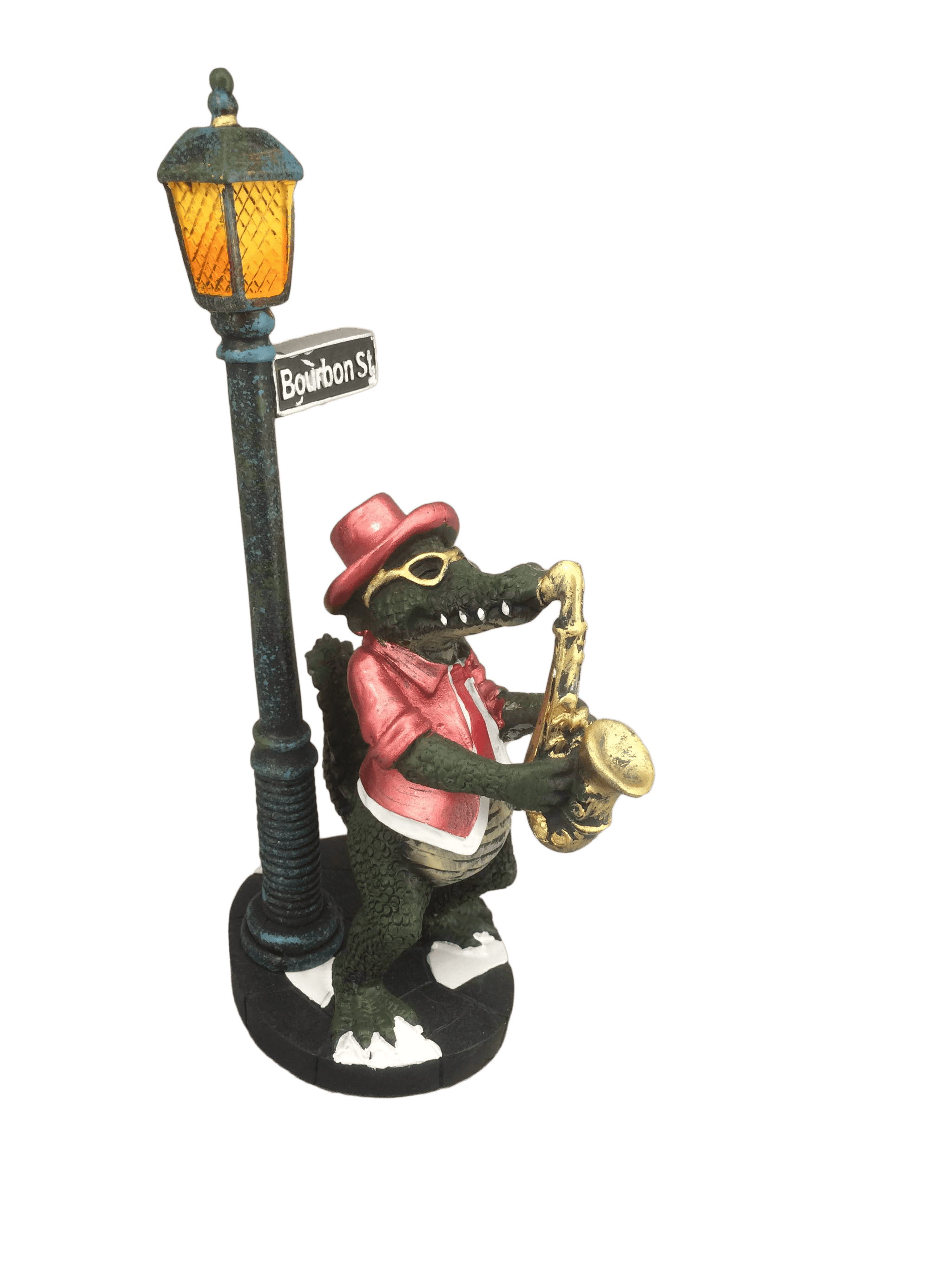 ジャズ　サックス　オブジェ Top Hat & Sax Gator Figurine | Alligator King