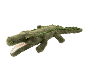 Lifelike green plush gator