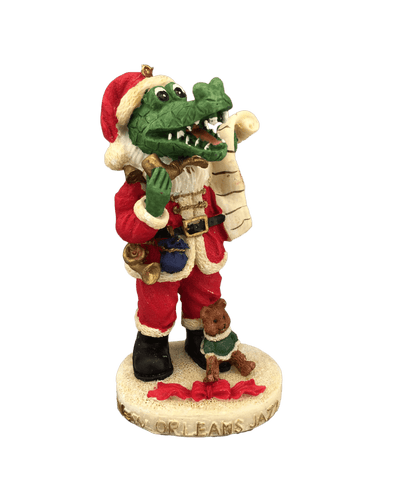 skinny santa alligator ornament